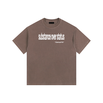 Substance Over Status - Washed Cotton Tee