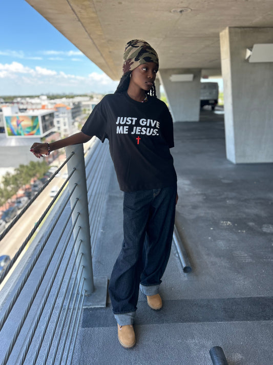 Just Give Me Jesus - Unisex Boxy Tee (Order Size Up)