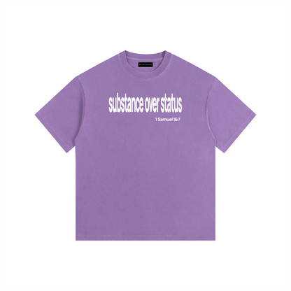 Substance Over Status - Washed Cotton Tee