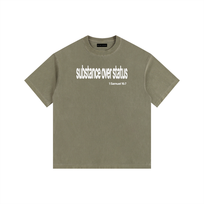 Substance Over Status - Washed Cotton Tee