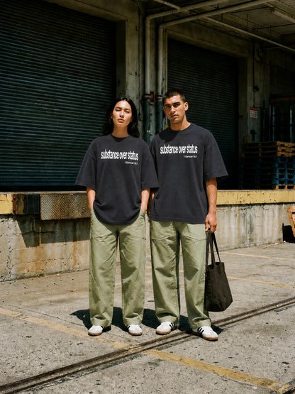 Substance Over Status - Washed Cotton Tee